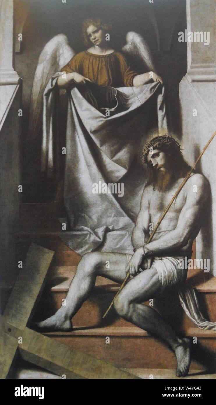 Cristo in passione e l'angelo (Moretto). Stock Photo