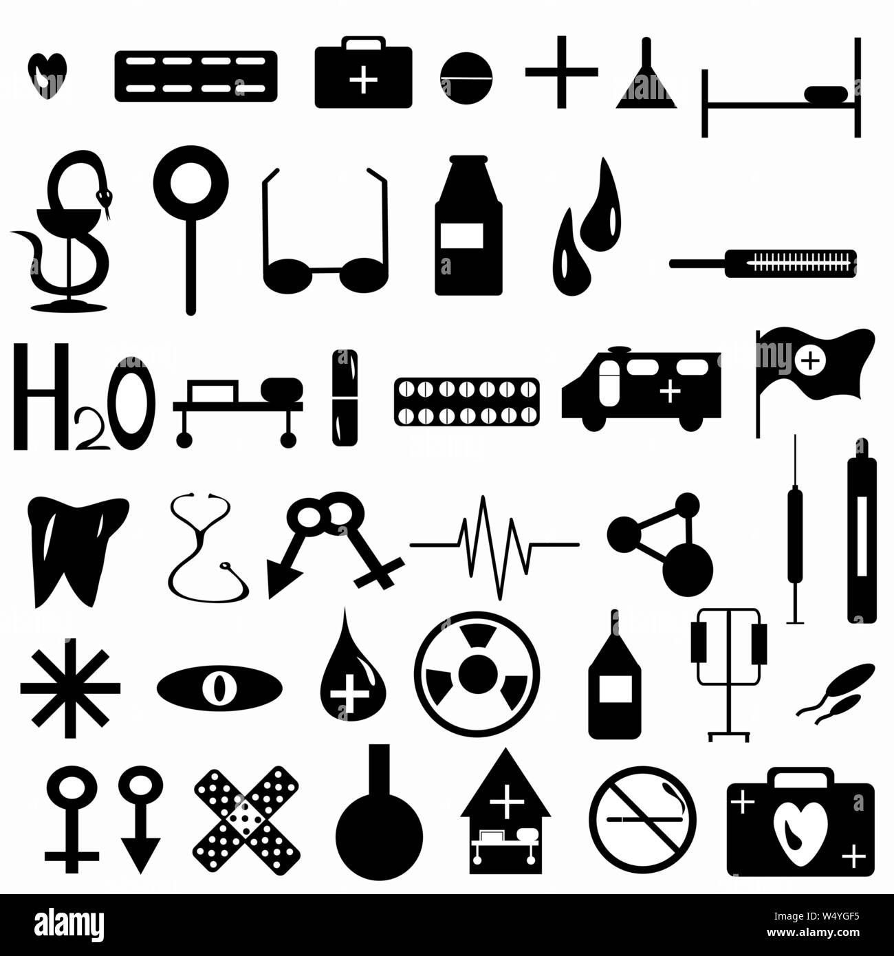 Medicine symbols collection vector illustration Stock Vector Image