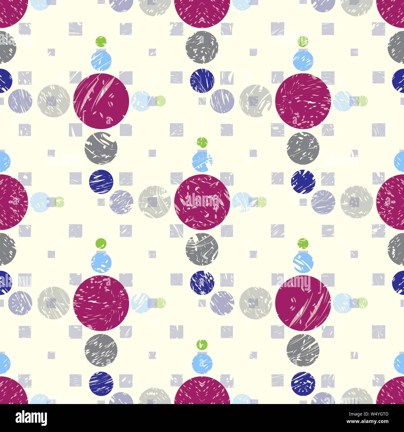colored balls grunge effect seamless vector pattern background Stock Vector