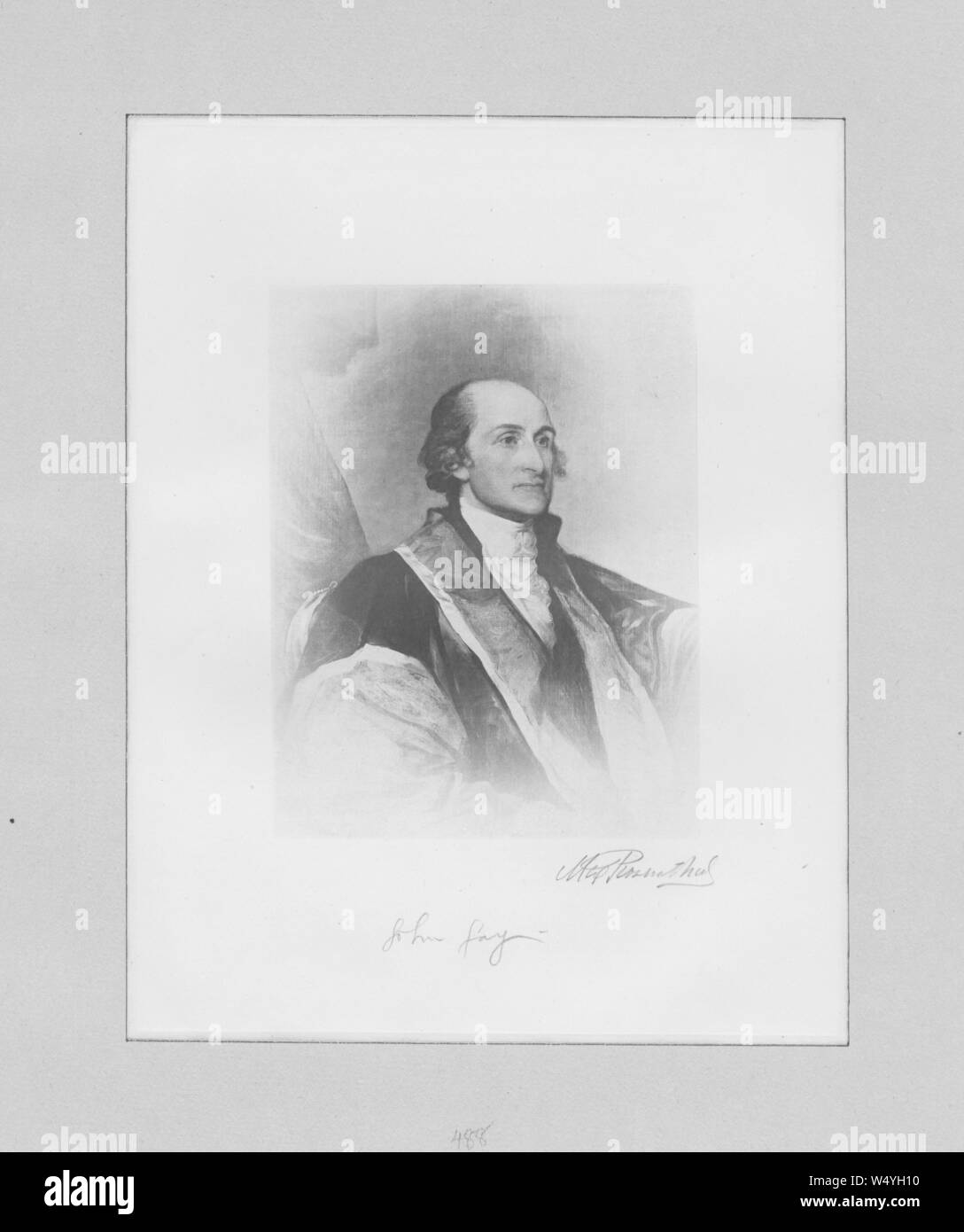 Engraved portrait of John Jay, an American statesman, patriot, diplomat and Founding Father of the United States, 1800. () Stock Photo