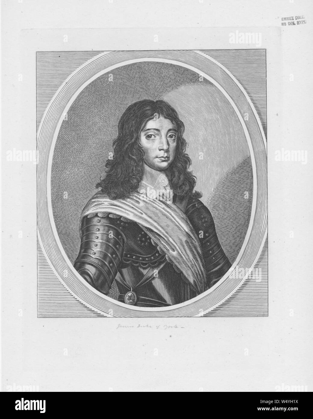 Engraved portrait of James II of England, King of England, Ireland, and Scotland, 1700. () Stock Photo