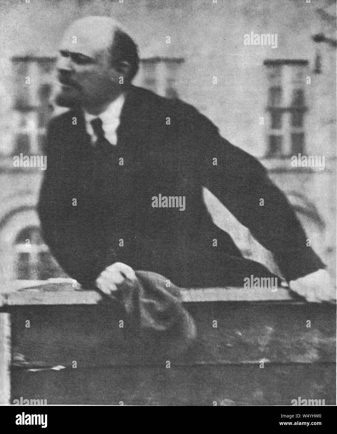 Croped version Vladimir Lenin Leon Trotsky Lev Kamenev 1920 v2. Stock Photo