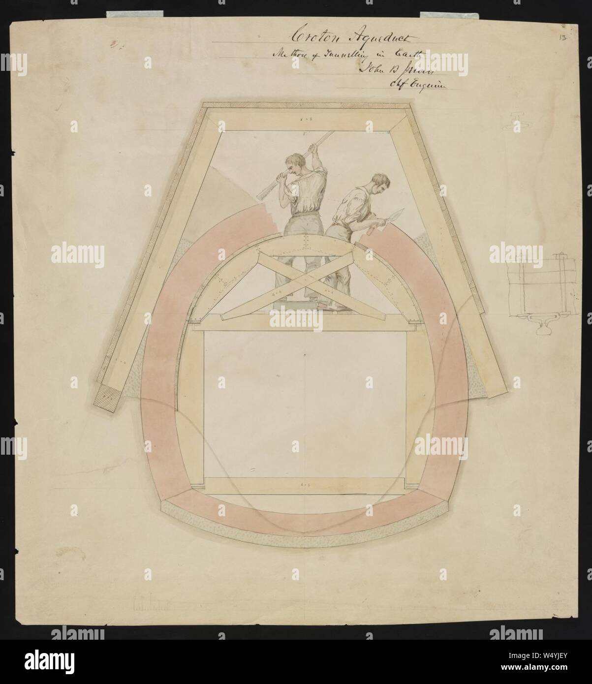 Croton Aqueduct, (Westchester Co., New York). Method of tunnelling in