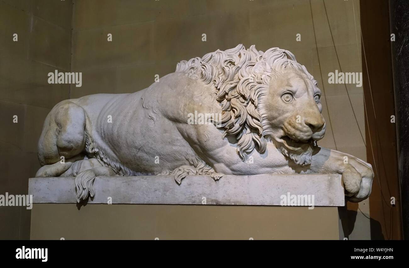 Crouching Lion, after Canova, by Rinaldo Rinaldi, 1823 Stock Photo - Alamy