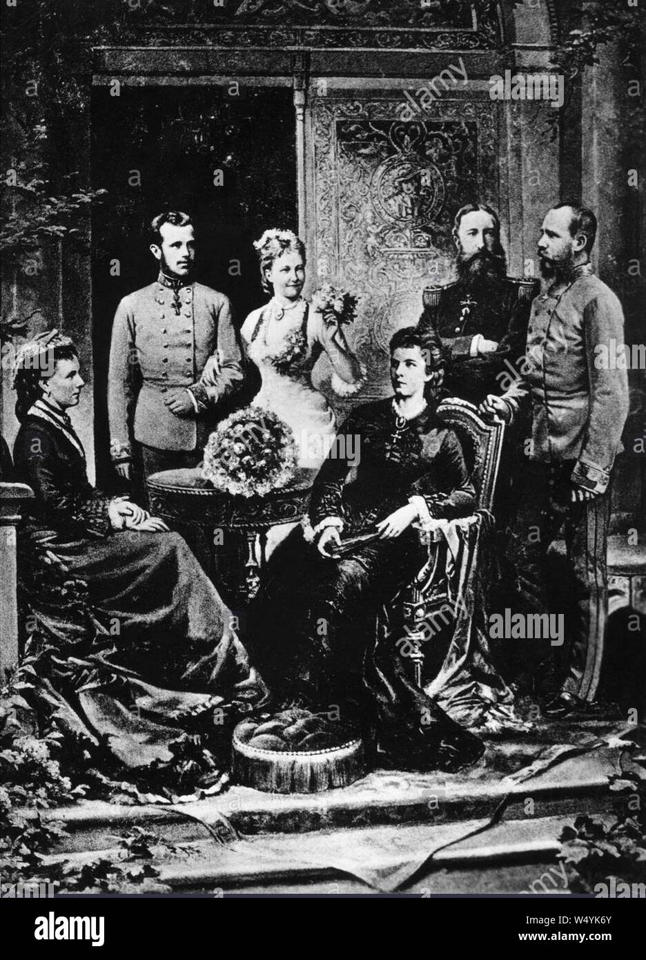 Crown Prince Rudolf of Austria-Hungary with his family. Stock Photo