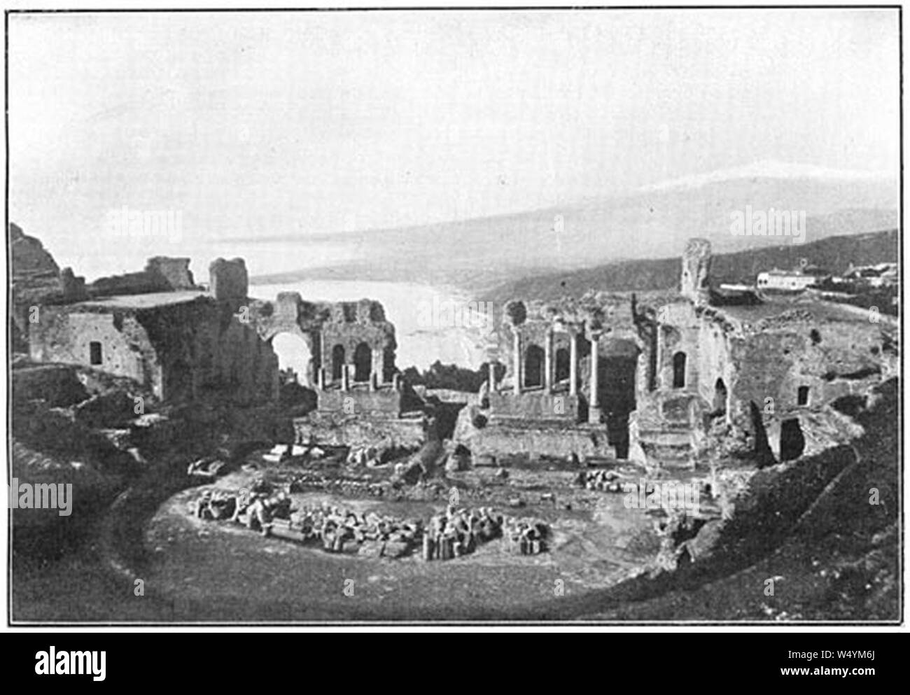 Crupi Giovanni (1849-1925) - n. 0001 - Teatro greco Taormina. Stock Photo