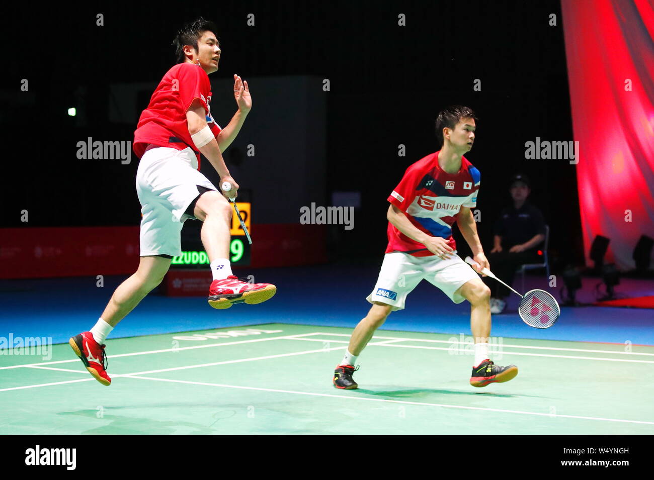 Tokyo Japan 25th July 19 Yuta Watanabe Hiroyuki Endo Jpn Badminton Daihatsu Yonex Japan Open 19 Men S Doubles At Musashino Forest Sport Plaza In Tokyo Japan Credit Sho Tamura Aflo