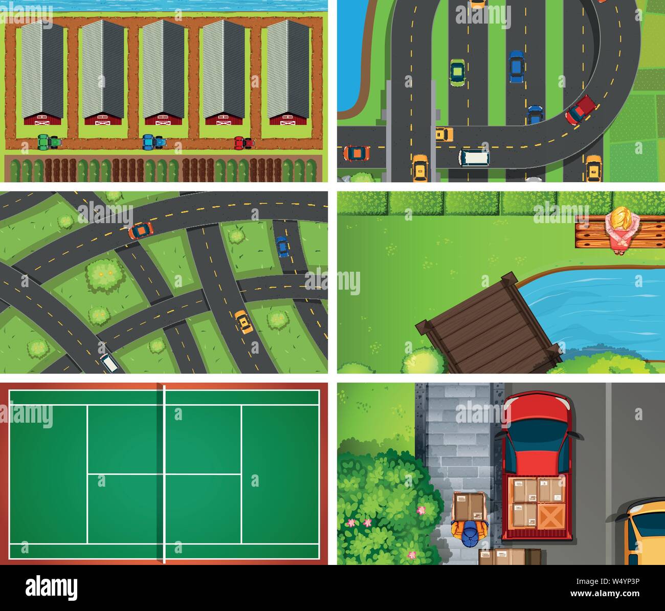 Set of aerial view background illustration Stock Vector Image & Art - Alamy