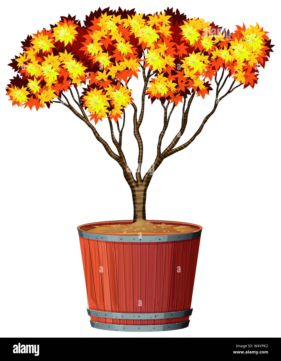 Tree in pot plant illustration Stock Vector Image & Art - Alamy