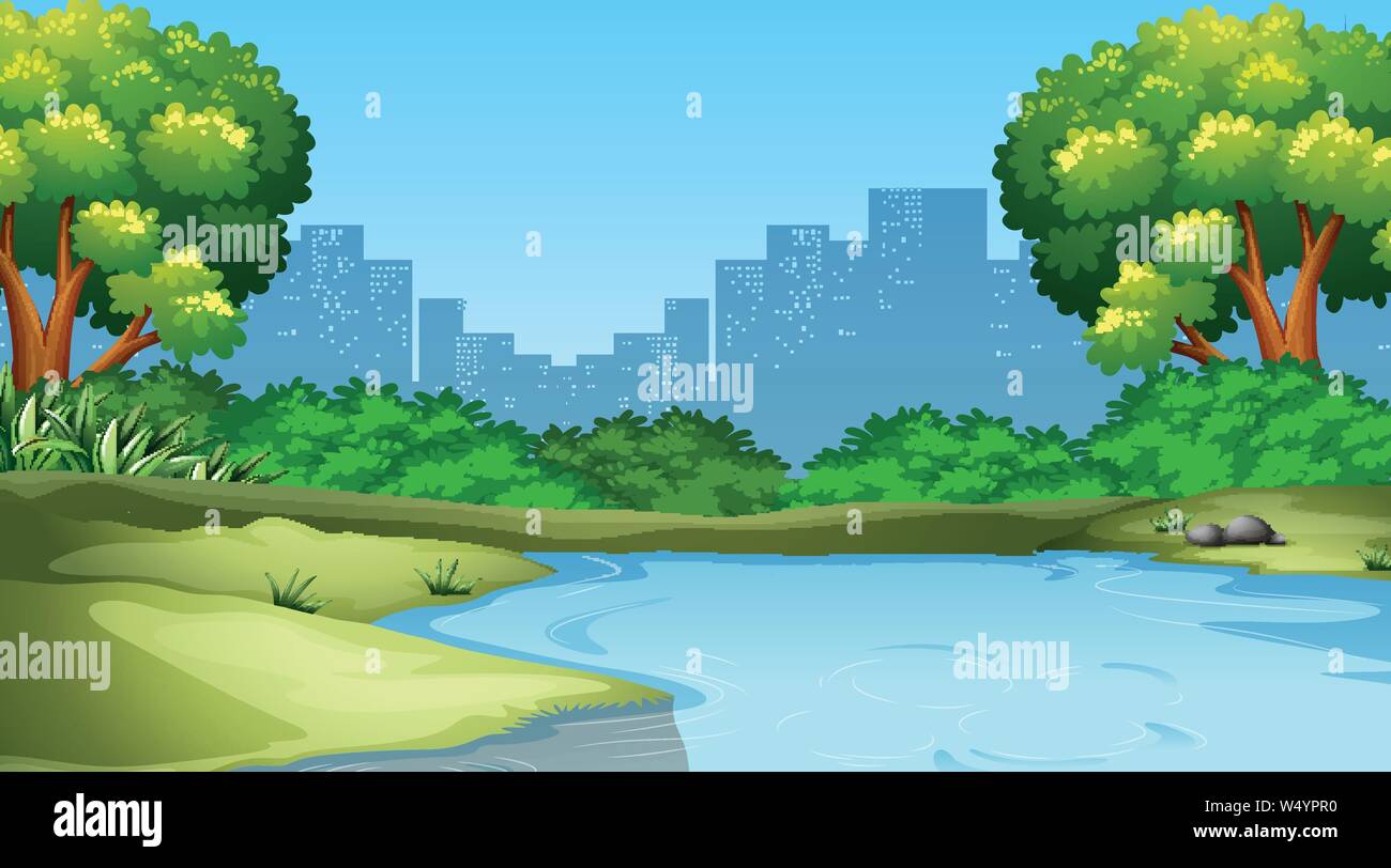 Park in city scene illustration Stock Vector Image & Art - Alamy