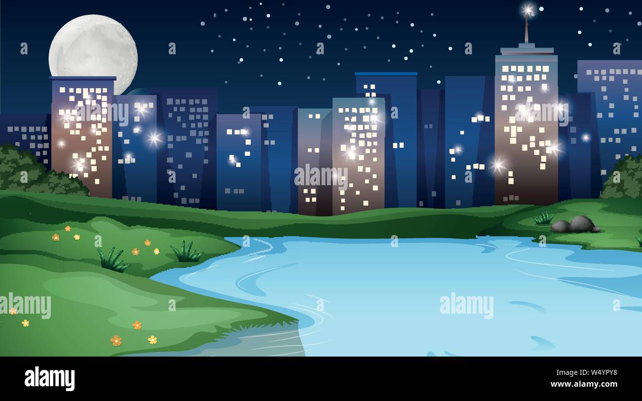 Park in city scene illustration Stock Vector Image & Art - Alamy