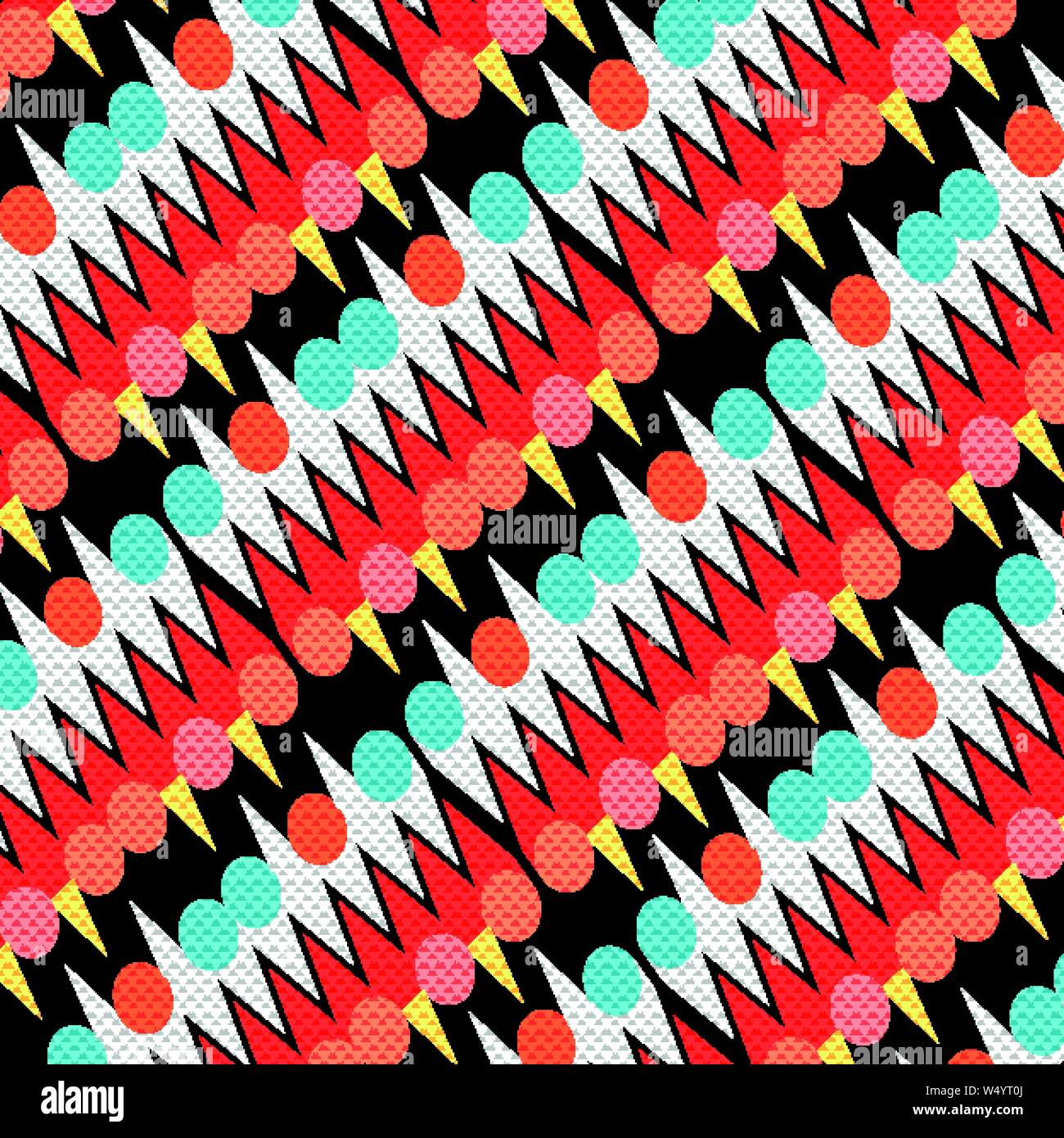 colored circles and polygons abstract geometric background Stock Vector