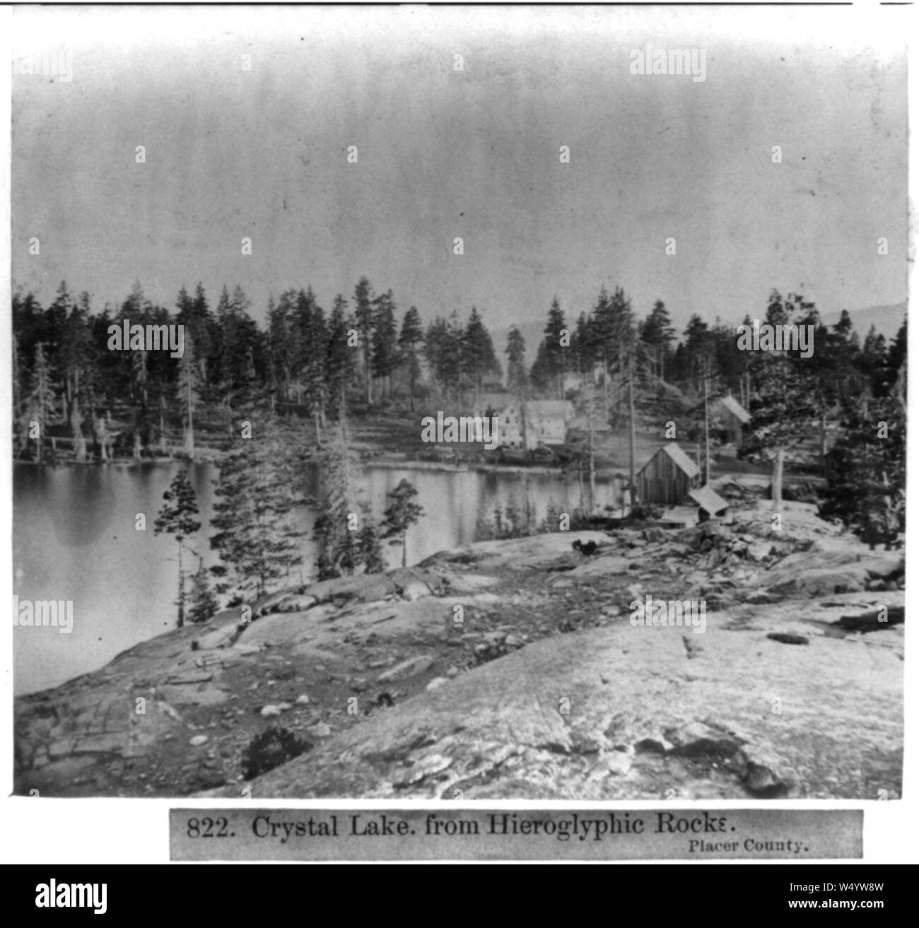 Crystal Lake From Hieroglyphic Rocks Placer County Stock Photo Alamy