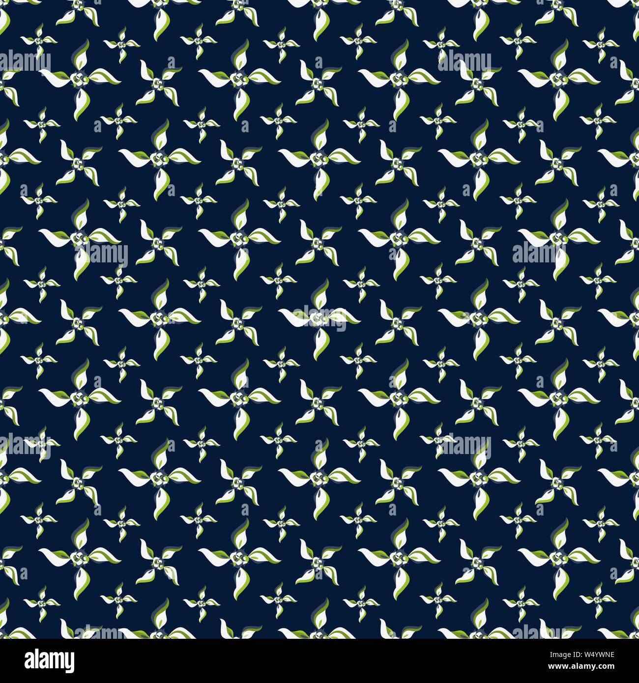 abstract flowers on a dark background seamless pattern vector ...