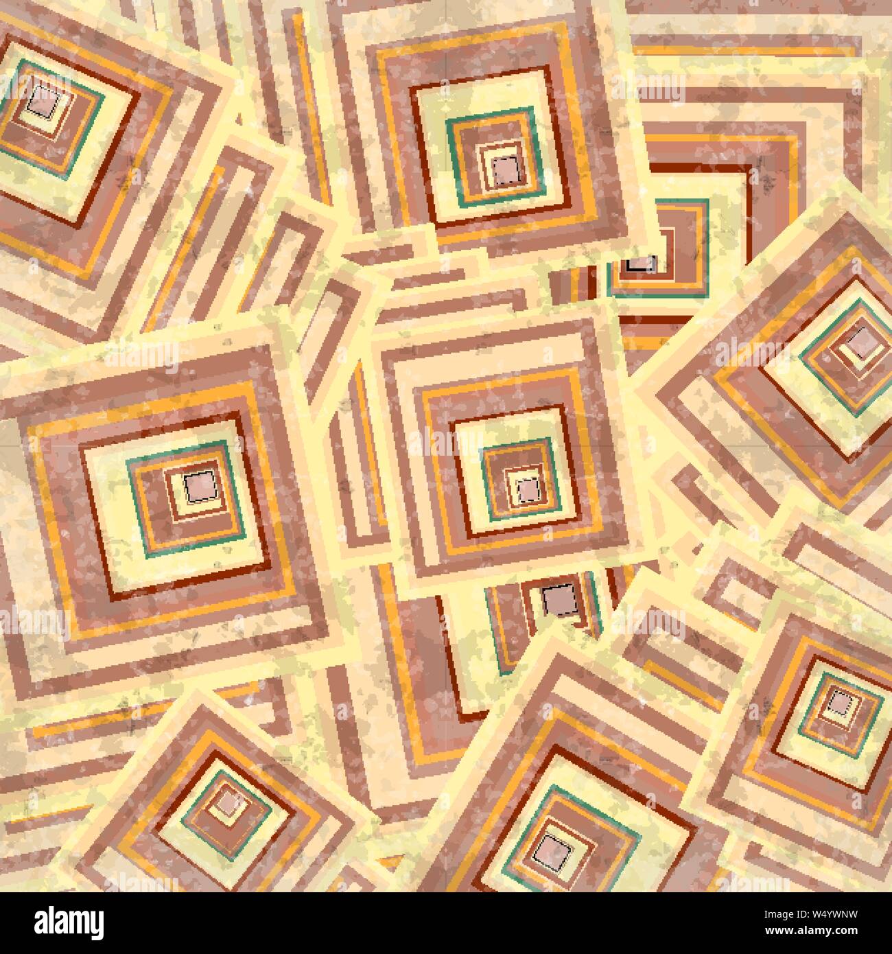 beautiful geometric background of colored squares grunge effect vector illustration Stock Vector