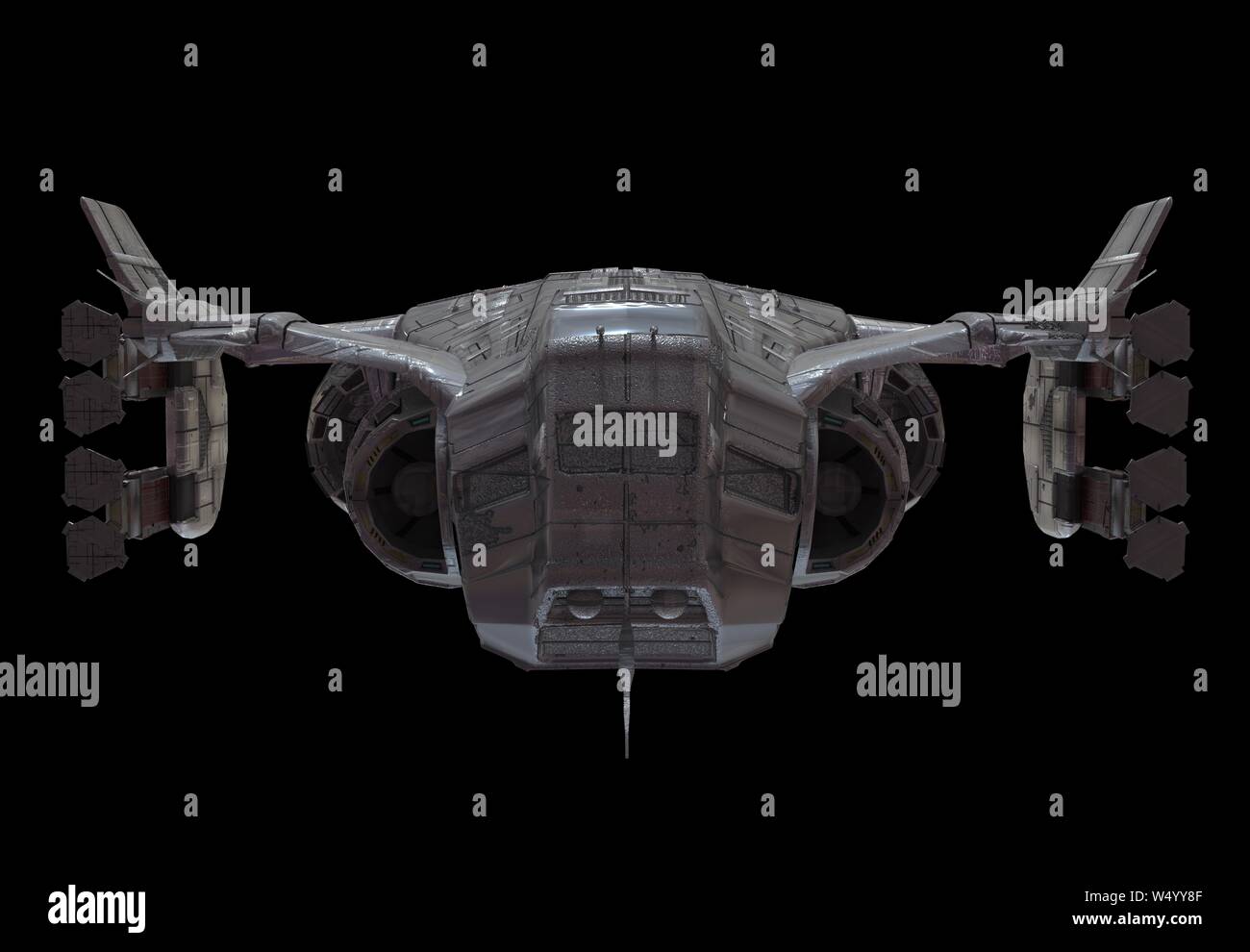 3D illustration Spaceship isolated on a black background Stock Photo ...