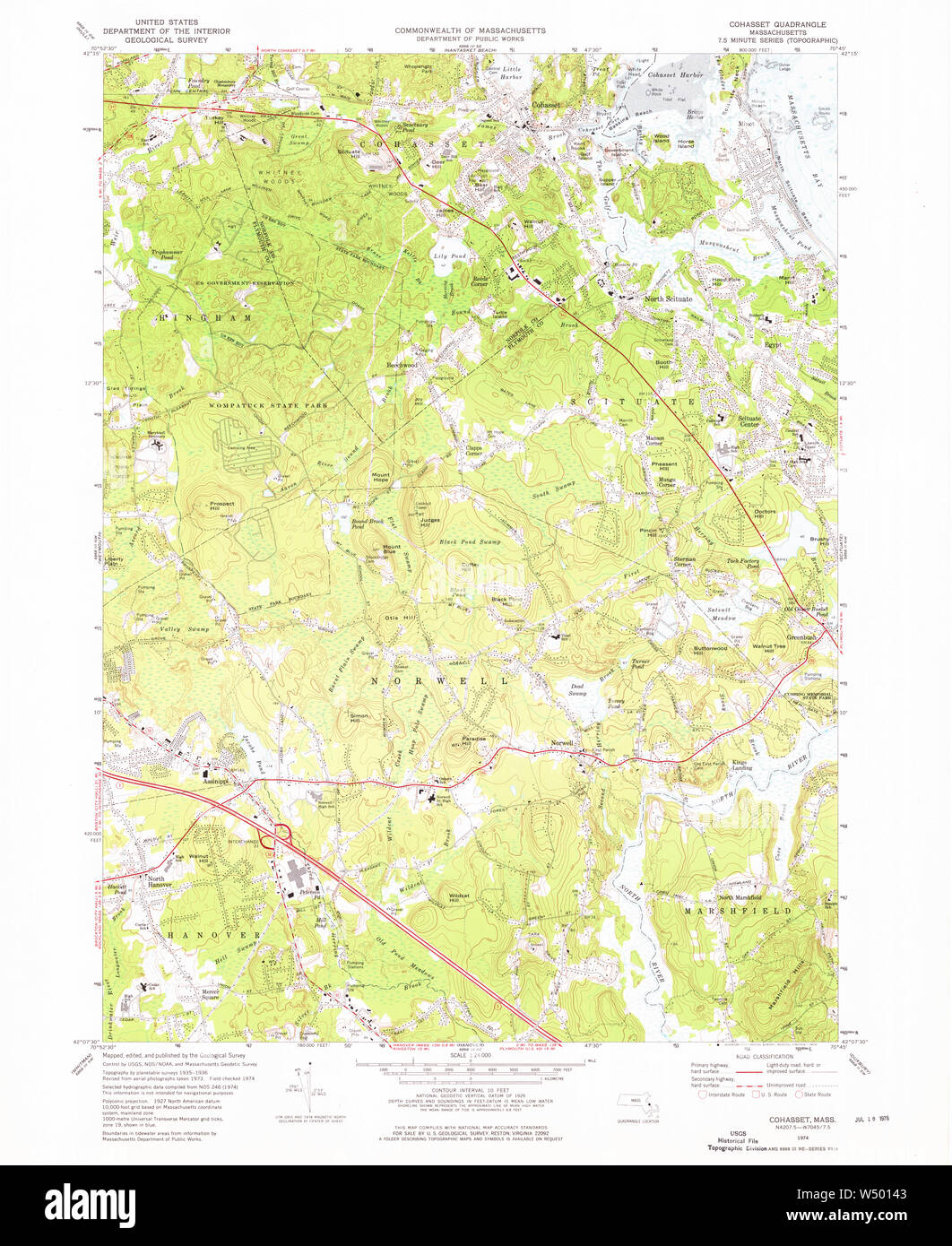 Cohasset massachusetts map hires stock photography and images Alamy