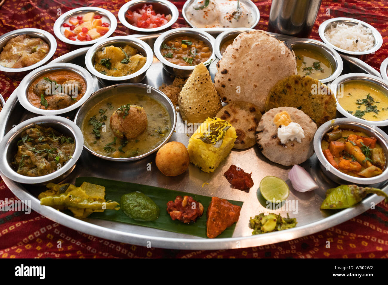 Gujarati Vegetarian thali Stock Photo Alamy