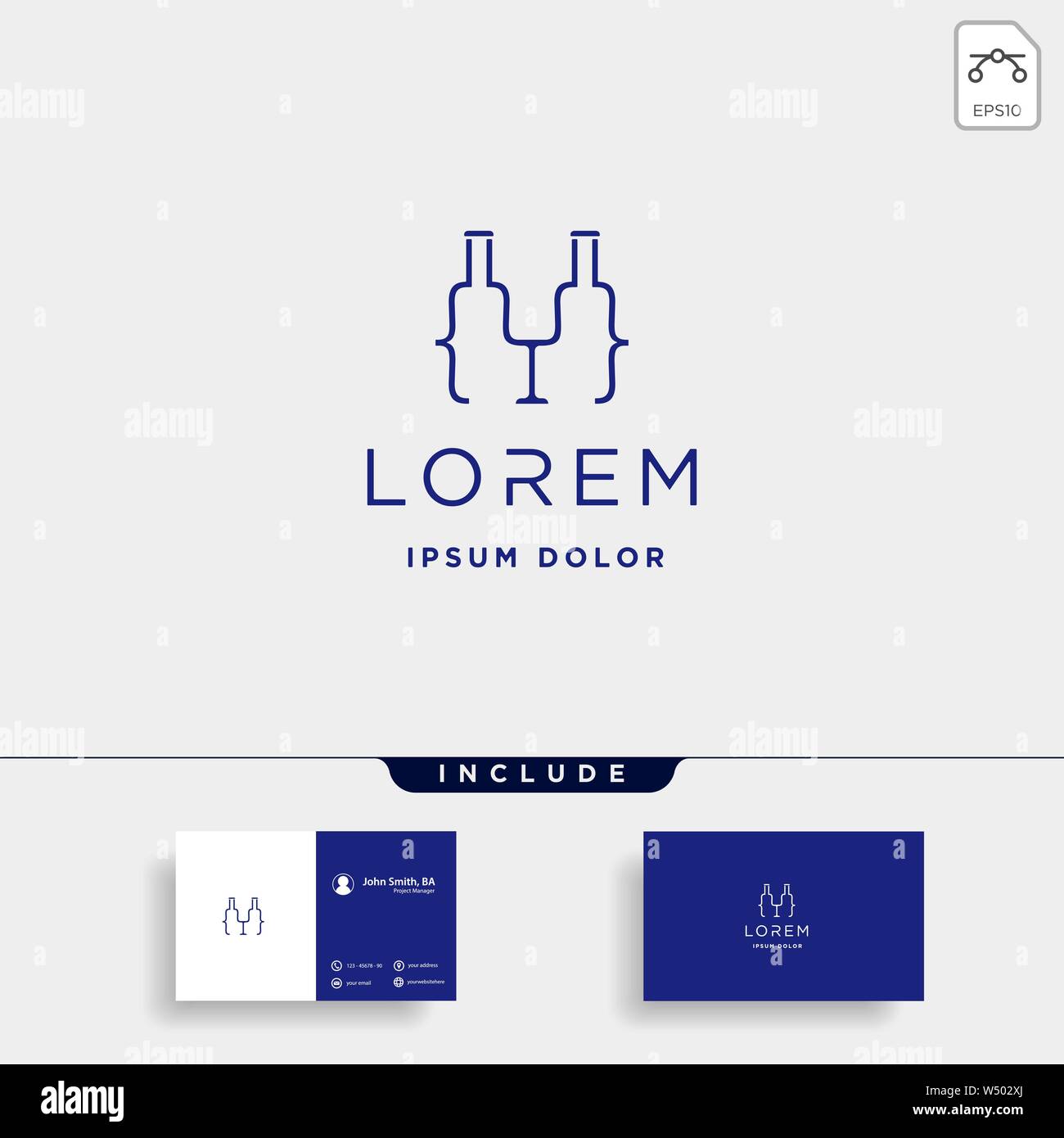 beer code logo design bar coding simple line vector Stock Vector