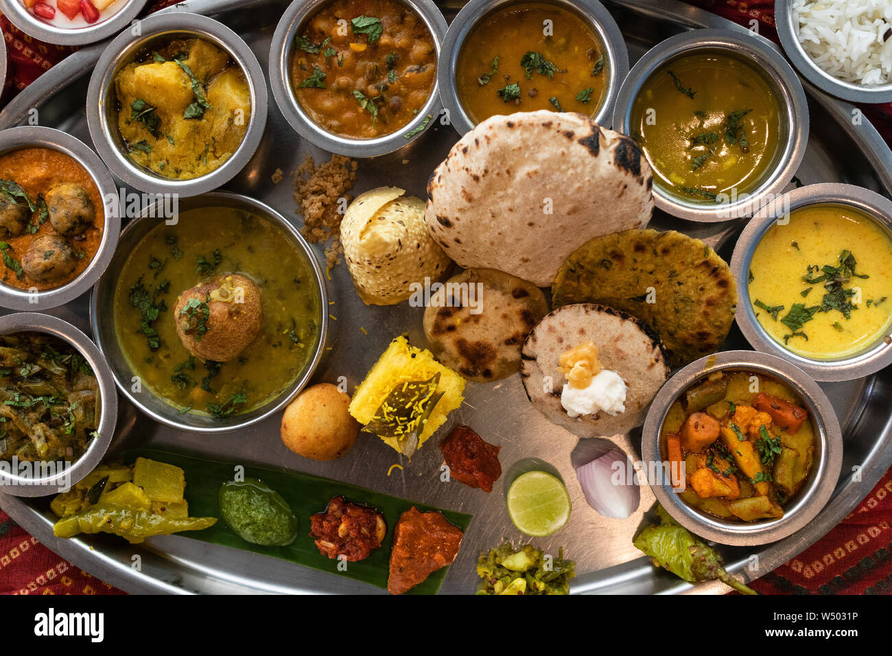Gujarati Vegetarian thali Stock Photo - Alamy