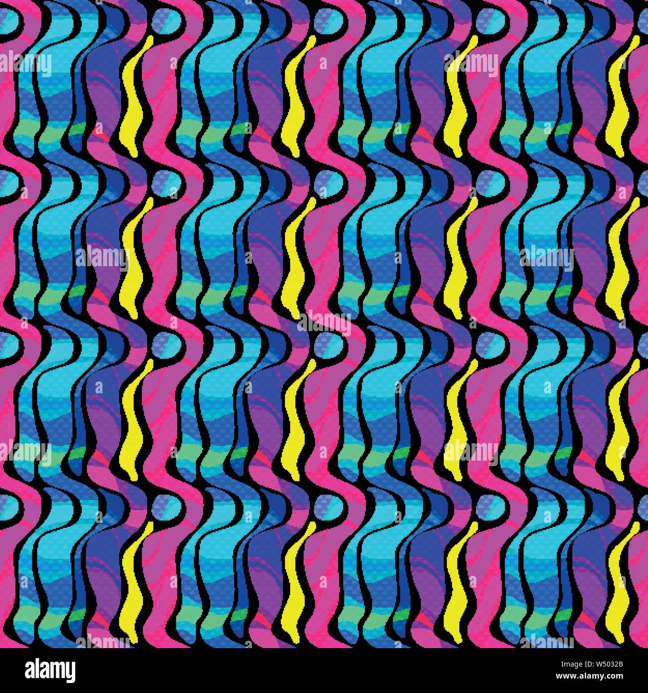 Graffiti psychedelic abstract color seamless background Stock Vector