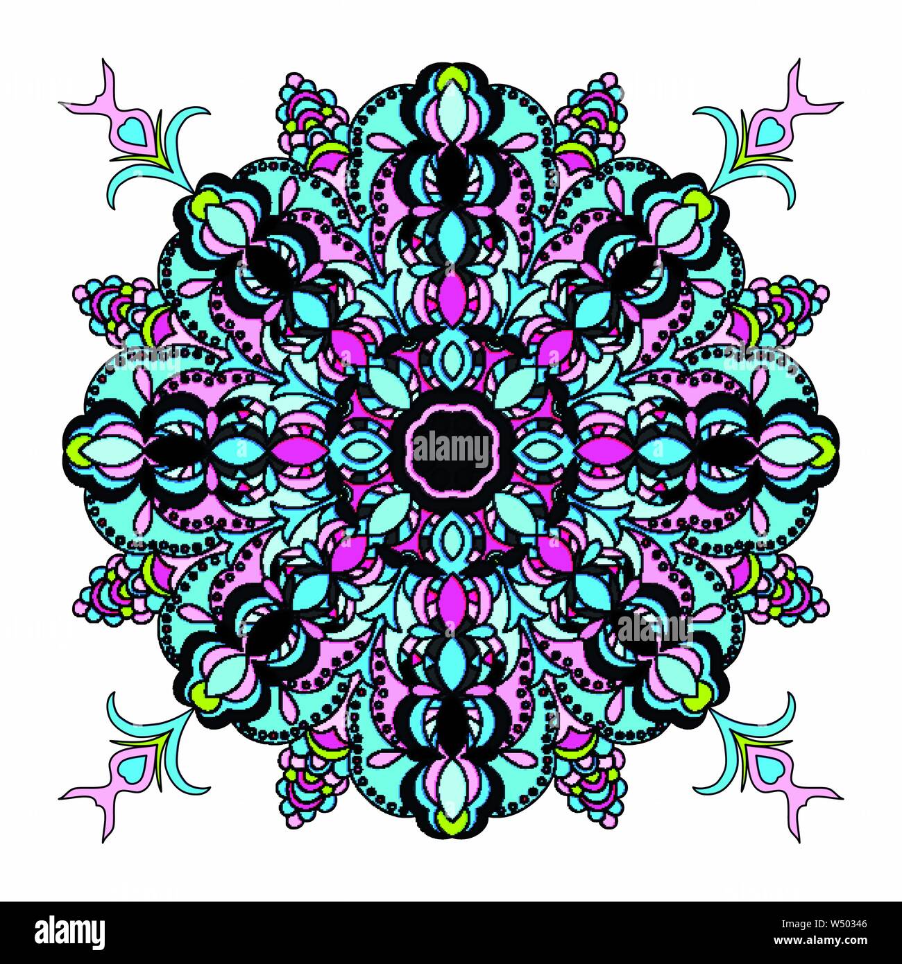 Mandala. beautiful Vintage elements. vector illustration Stock Vector