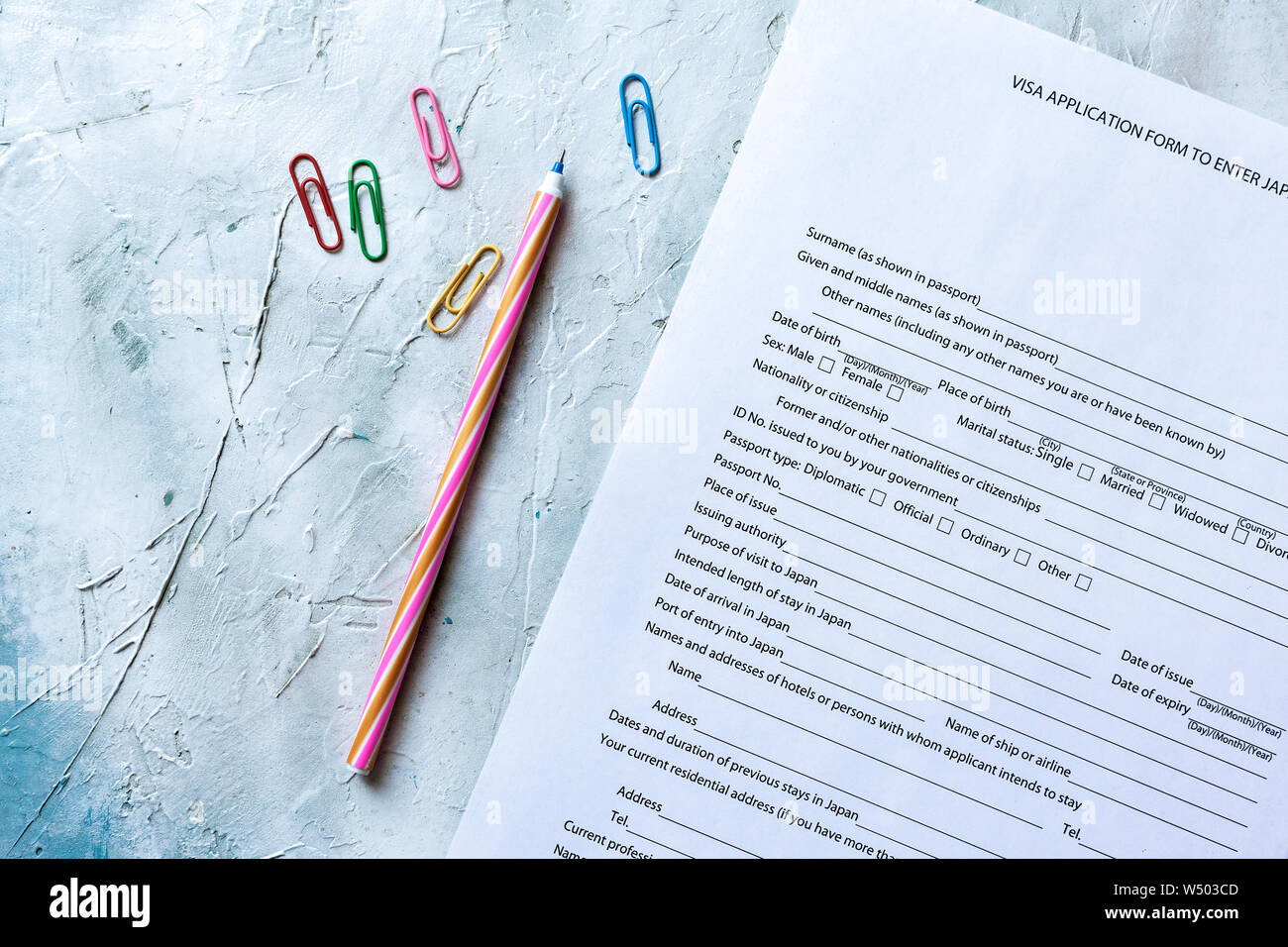 Filling The Visa Application Form To Enter Japan Stock Photo Alamy filling-the-visa-application-form-to-enter-japan-stock-photo-alamy