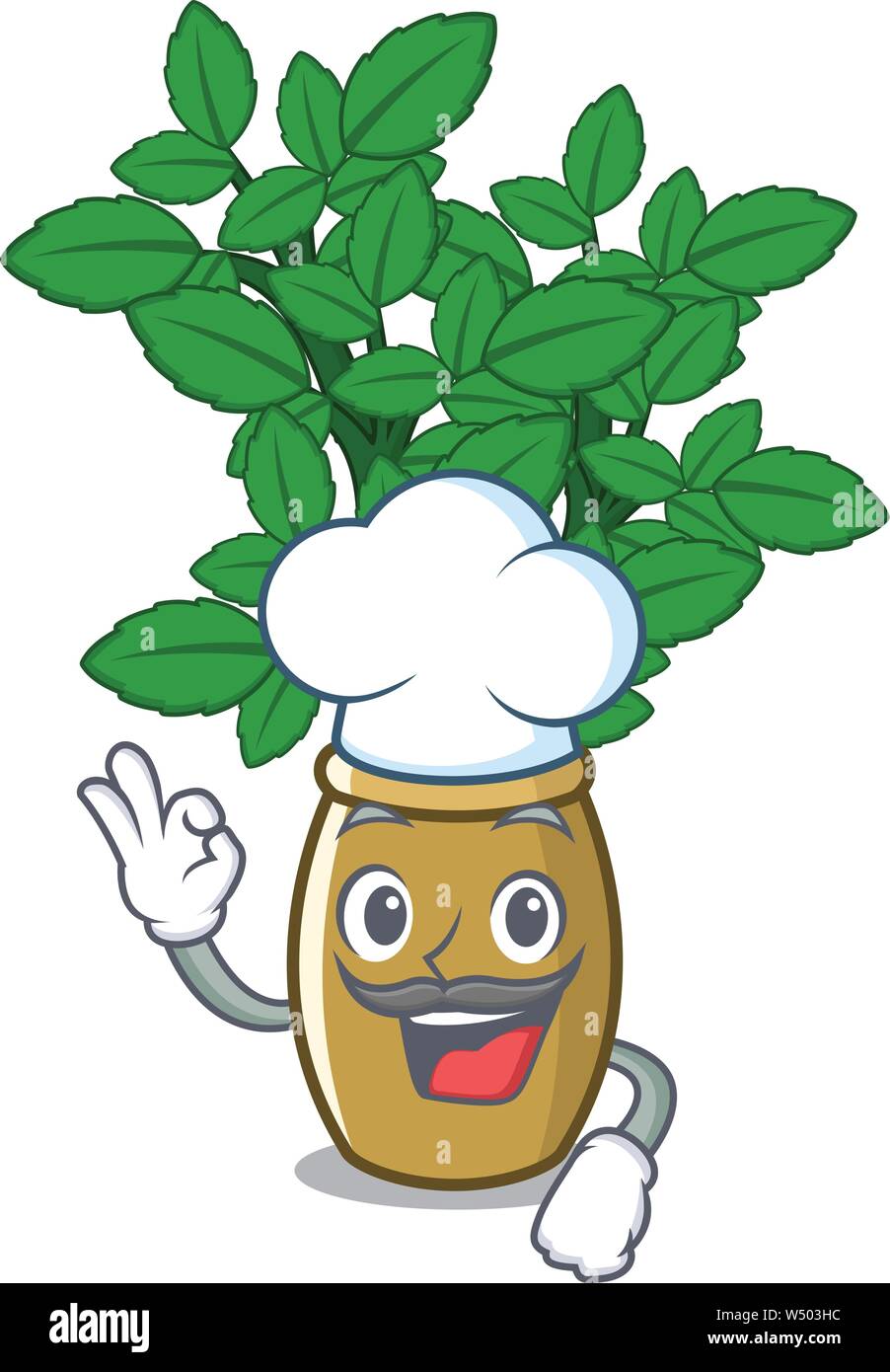 Chef lemon balm in a mascot pot vector illustration Stock Vector Image ...