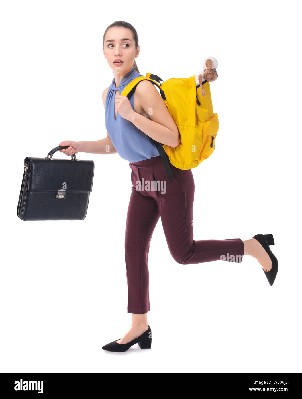 kid running with backpack