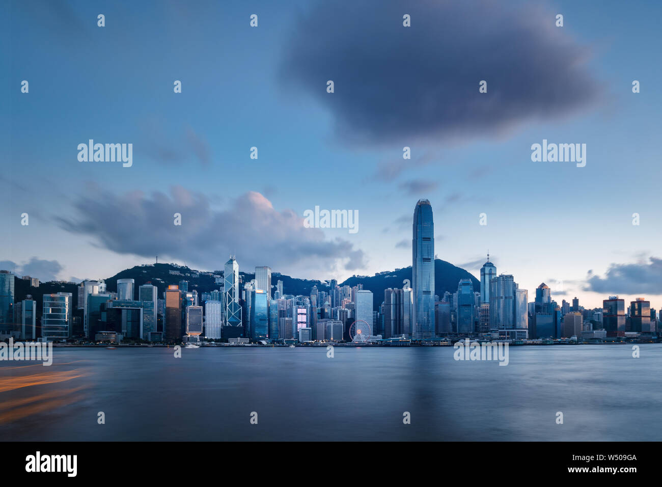 Hong Kong Skyscrapers in sunset Stock Photo - Alamy