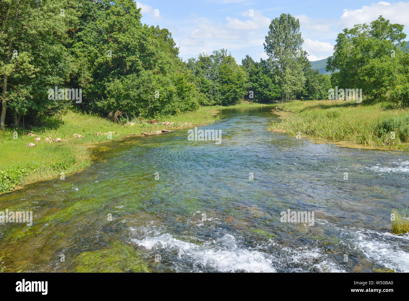 River Gacka springs, Gacka Valley, Tonkovića vrilo Stock Photo