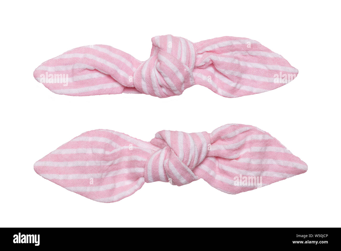Bow Tie Isolated Closeup Of Decorative Elegant Pink White Striped