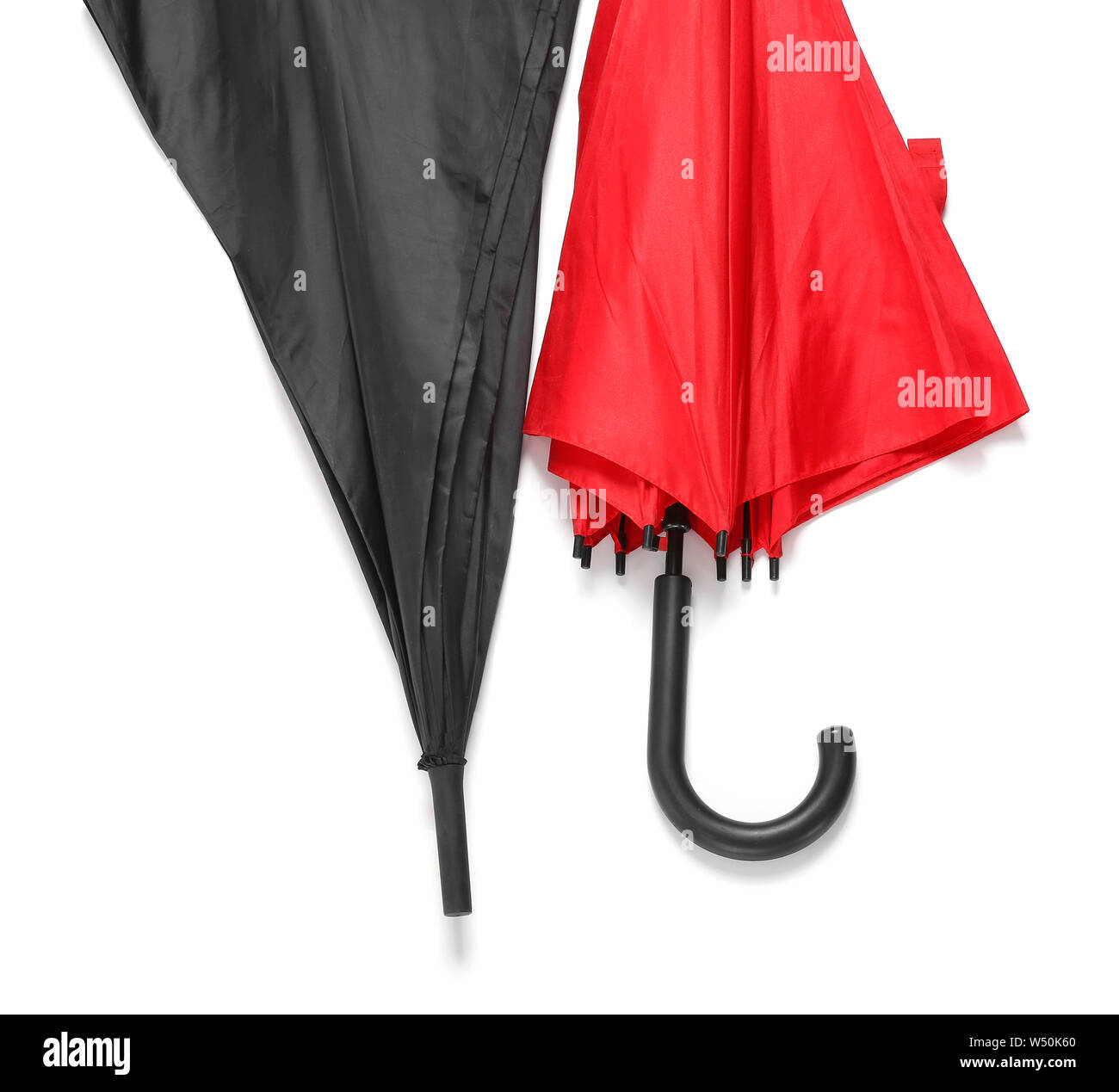 Stylish umbrellas on white background Stock Photo
