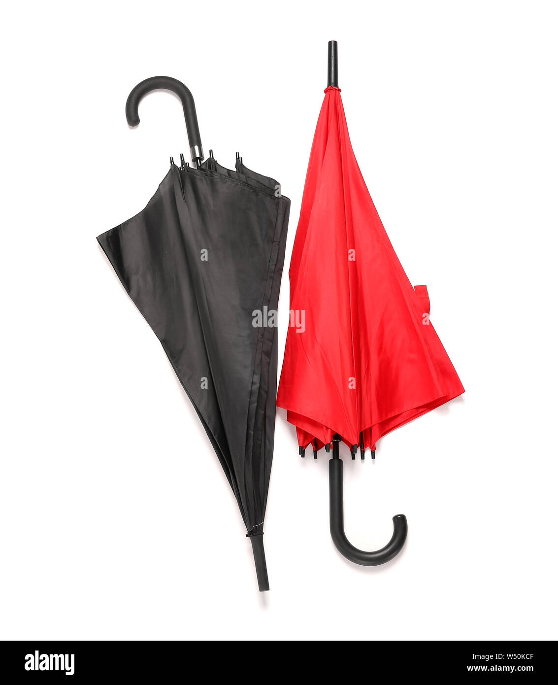 Stylish umbrellas on white background Stock Photo