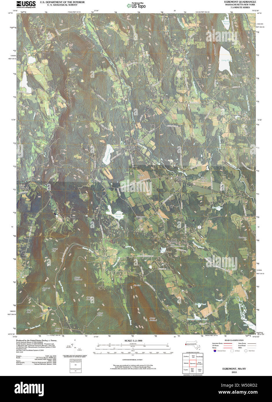 Massachusetts USGS Historical Topo Map MA Egremont 20100304 TM