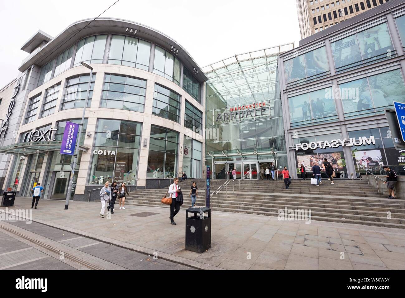 Exterior of the Manchester Arndale centre , taken from Exchange Square Stock Photo