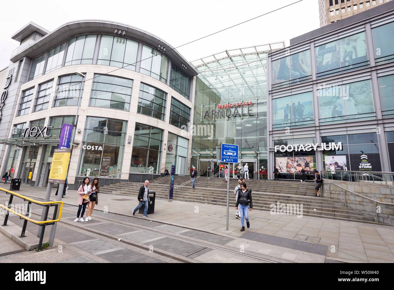 Exterior of the Manchester Arndale centre , taken from Exchange Square Stock Photo