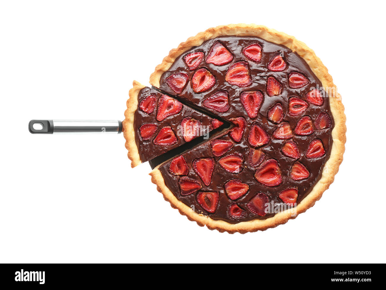Tasty chocolate strawberry cake on white background Stock Photo - Alamy