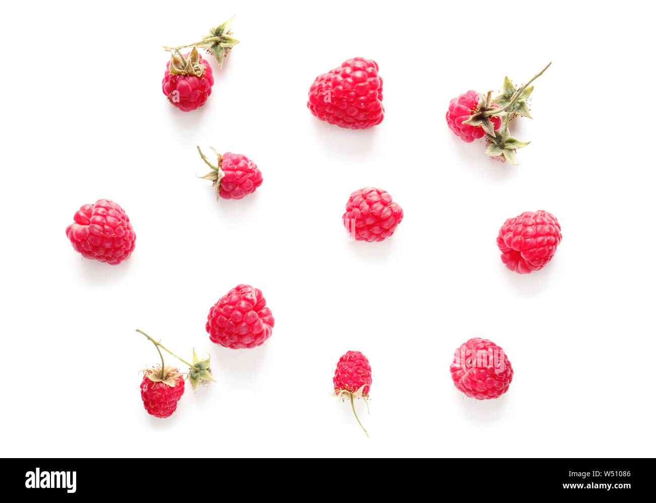 Ripe raspberry on white background Stock Photo - Alamy