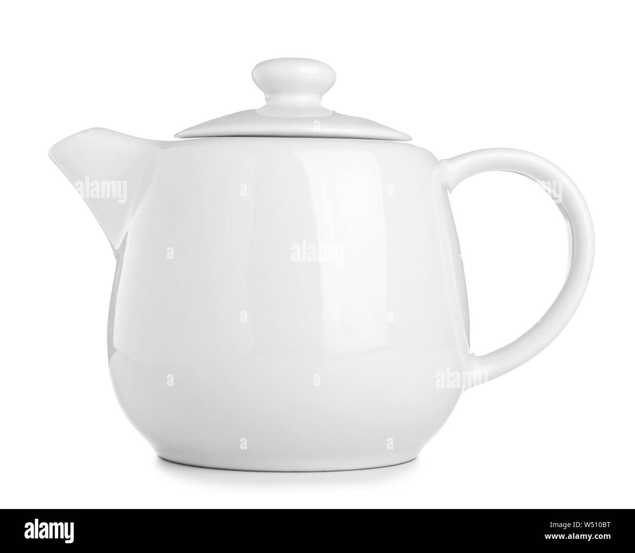 Ceramic teapot on white background Stock Photo Alamy