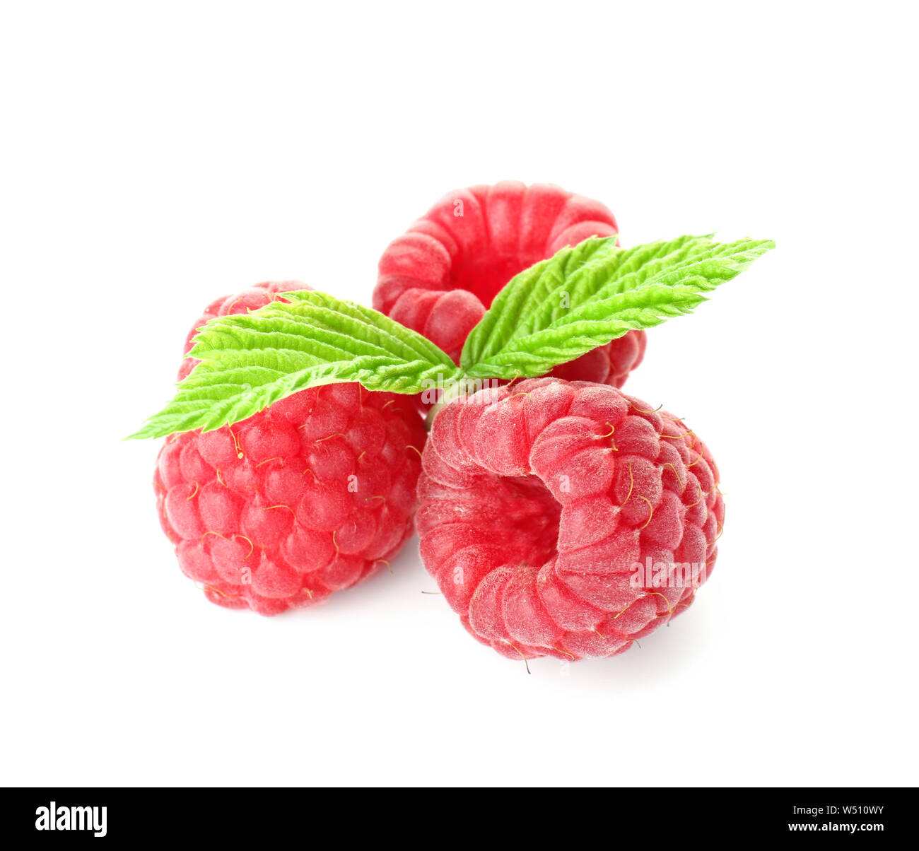 Sweet ripe raspberry on white background Stock Photo - Alamy