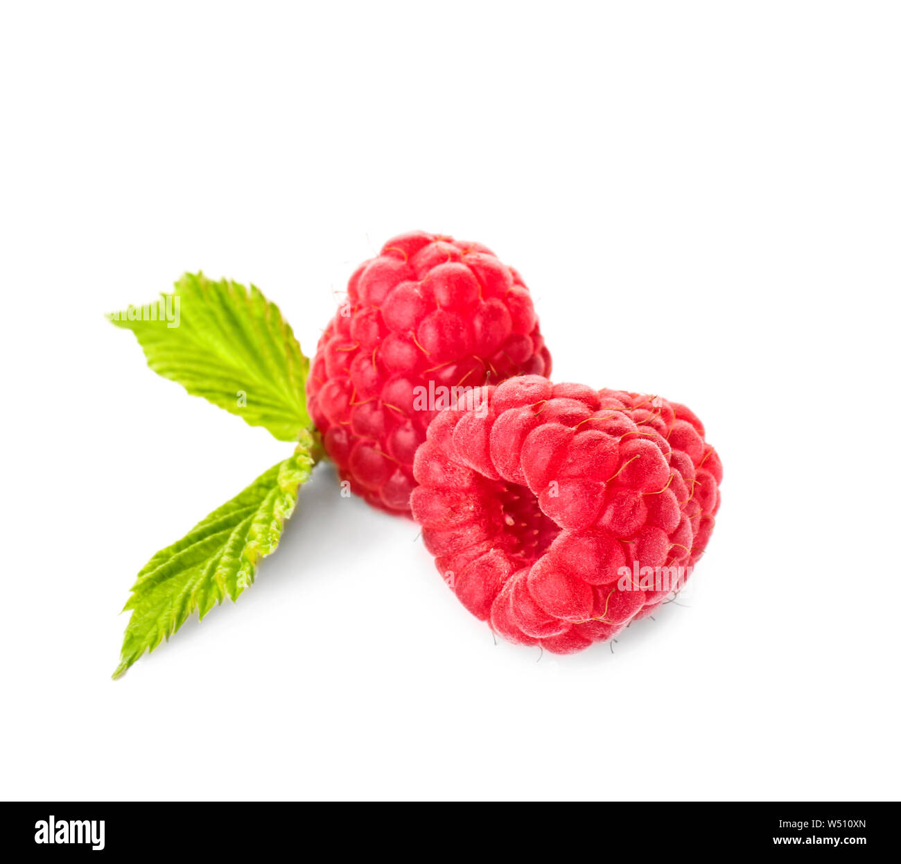 Sweet ripe raspberry on white background Stock Photo - Alamy