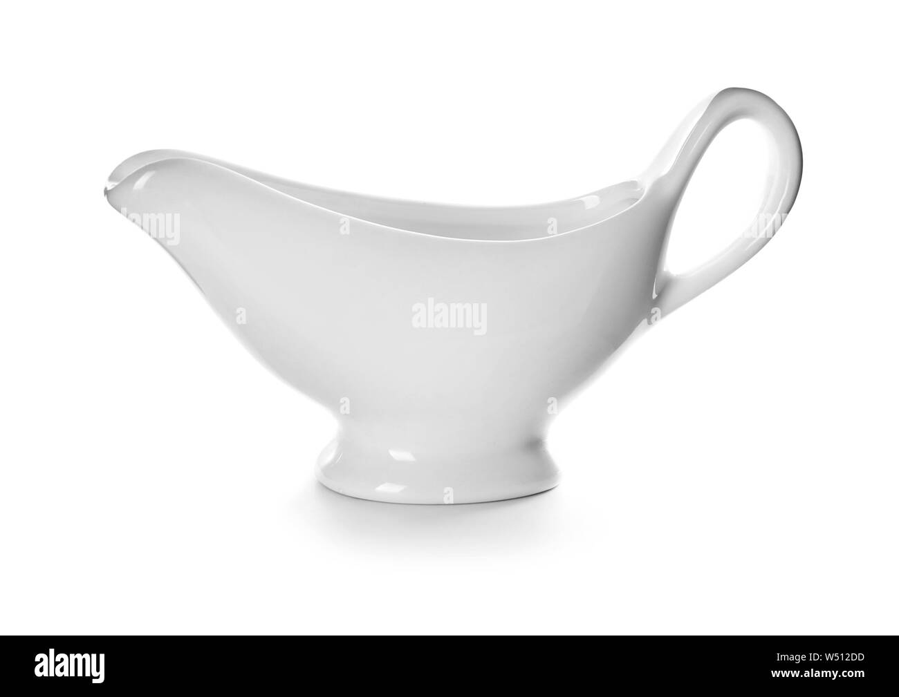 Ceramic gravy boat on white background Stock Photo Alamy