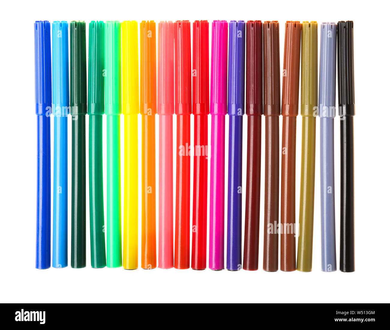 Set of felt tip pens on white background Stock Photo Alamy