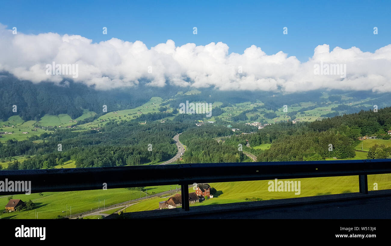 Panoramic view of the swiss alps, Switzerland Stock Photo - Alamy