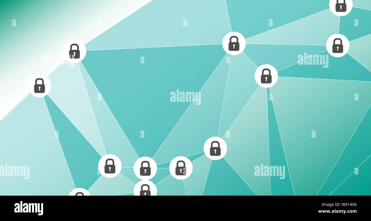 Cyber attack security, digital world threats Stock Vector