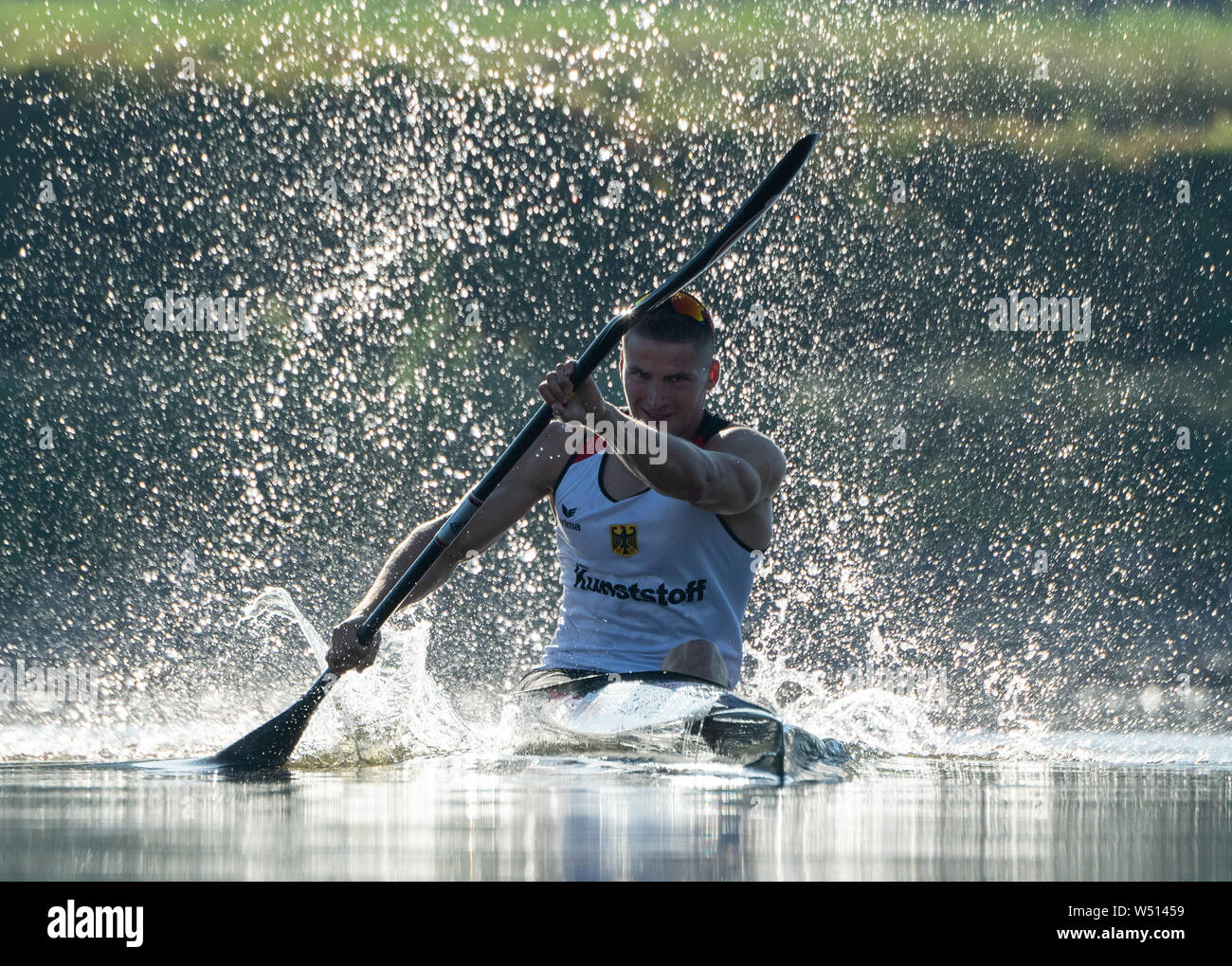 Dresden, Germany. 25th July, 2019. Tom Liebscher, Olympic Canoe ...