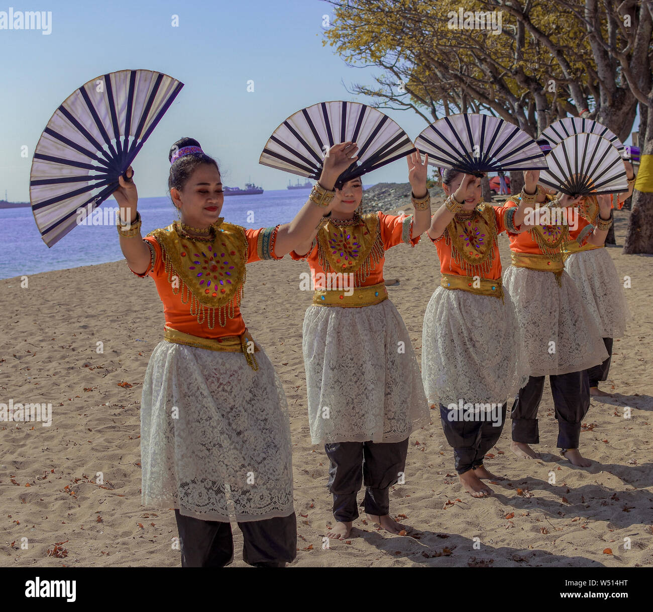 traditional dance and jambori2019 island lae lae makassar indonesia Stock Photo