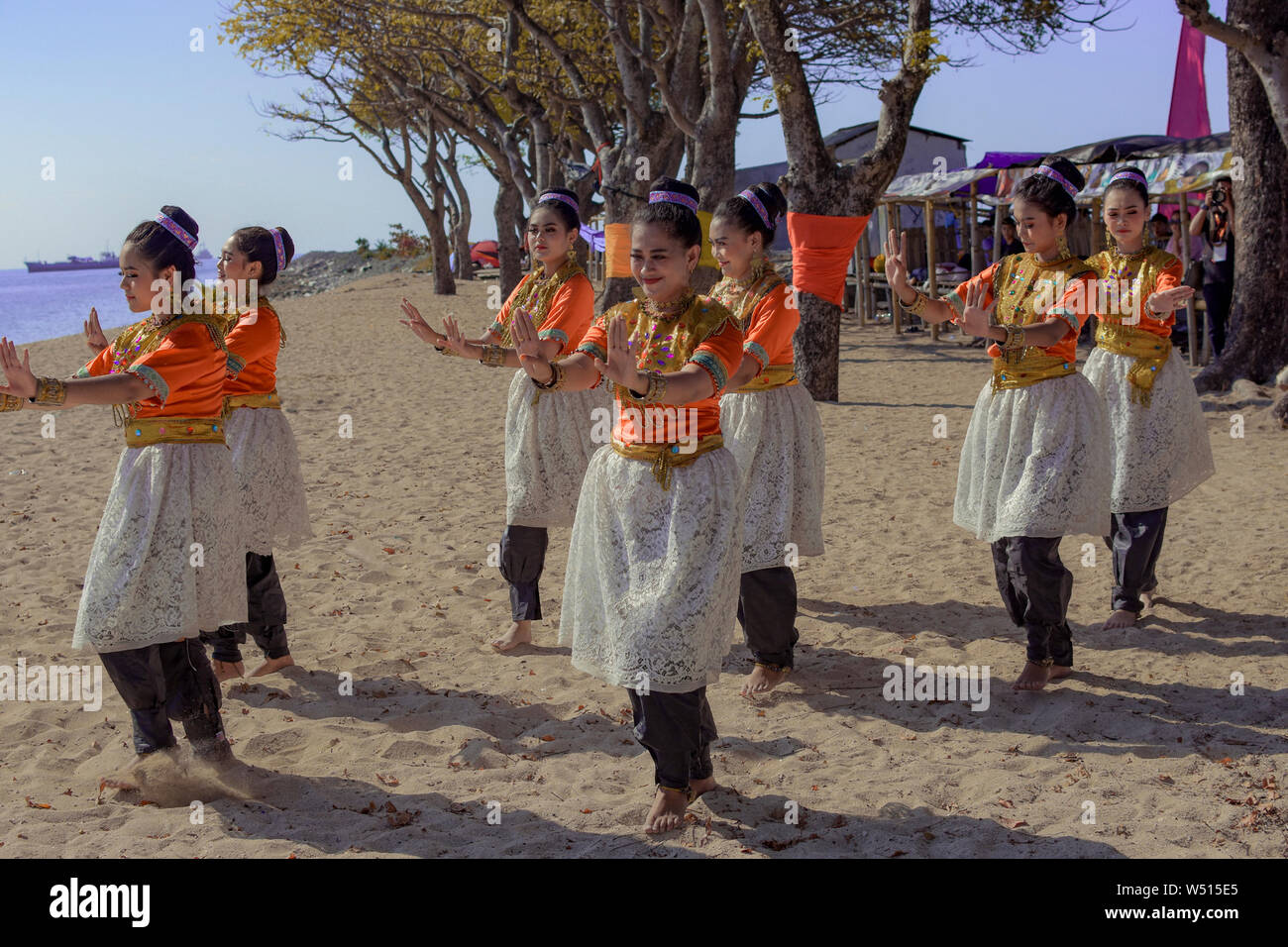 traditional dance and jambori2019 island lae lae makassar indonesia Stock Photo