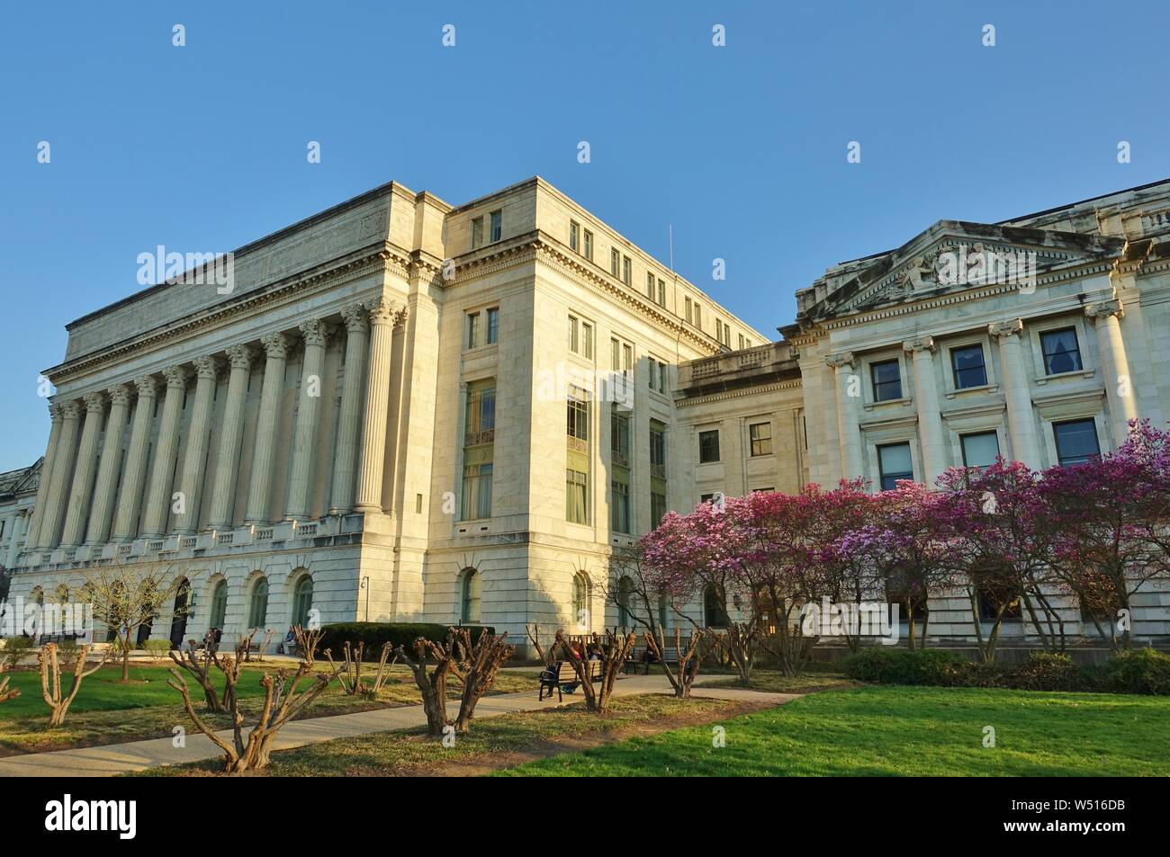 WASHINGTON, DC -4 APR 2019- View of the landmark United States Department of Agriculture (USDA) building (Jamie L. Whitten Building) in Washington, DC Stock Photo